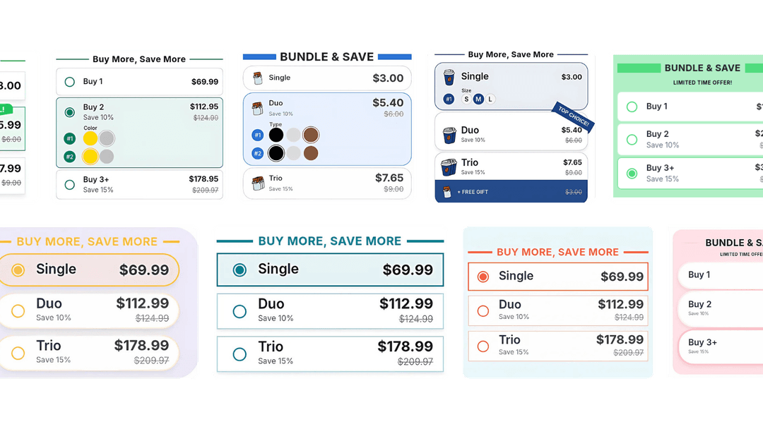 Screenshot of customizable discount design options